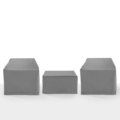 Crosley Furniture - 3Pc Outdoor Furniture Cover Set - 2 Chairs & 1 Square Table/Ottoman - MO75025-GY view 2