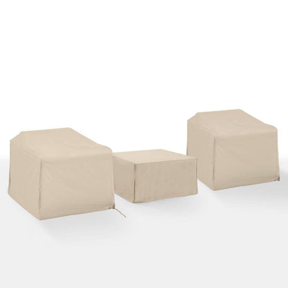 Crosley Furniture - 3Pc Outdoor Furniture Cover Set - 2 Chairs & 1 Square Table/Ottoman - MO75025-TA view 1