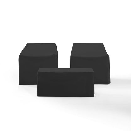 Crosley Furniture - 3Pc Outdoor Furniture Cover Set - 2 Chairs & Coffee Table - MO75005-BK view 1