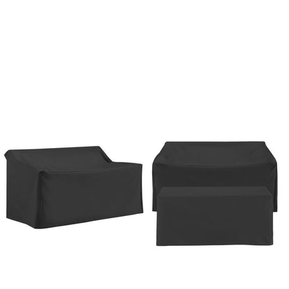 Crosley Furniture - 3Pc Outdoor Furniture Cover Set - 2 Loveseats & 1 Coffee Table - MO75034-BK view 1
