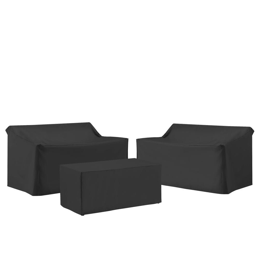 Crosley Furniture - 3Pc Outdoor Furniture Cover Set - 2 Loveseats & 1 Coffee Table - MO75034-BK view 2