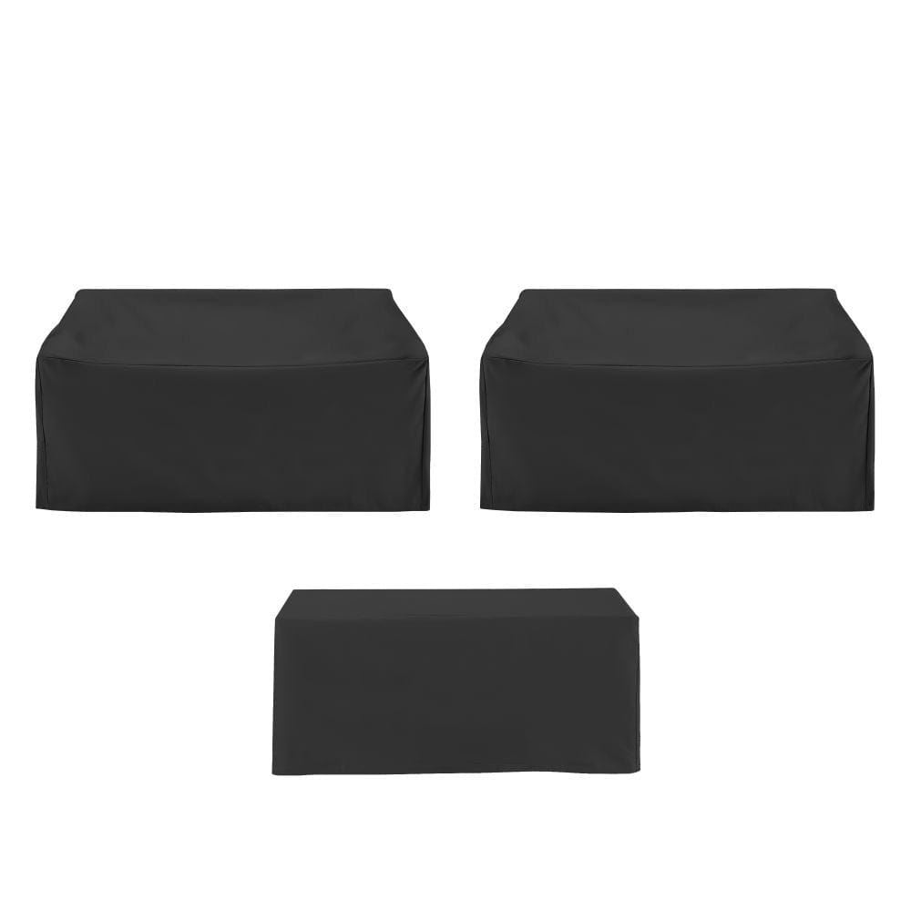 Crosley Furniture - 3Pc Outdoor Furniture Cover Set - 2 Loveseats & 1 Coffee Table - MO75034-BK view 3