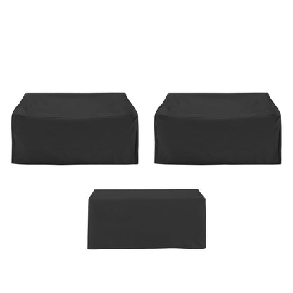 Crosley Furniture - 3Pc Outdoor Furniture Cover Set - 2 Loveseats & 1 Coffee Table - MO75034-BK view 3