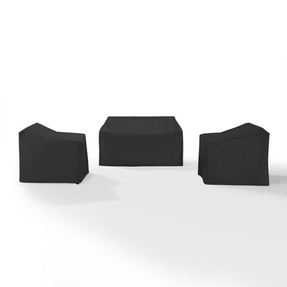 Crosley Furniture - 3Pc Outdoor Furniture Cover Set - Loveseat & 2 Chairs - MO75004-BK view 1