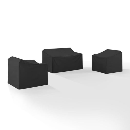Crosley Furniture - 3Pc Outdoor Furniture Cover Set - Loveseat & 2 Chairs - MO75004-BK view 2