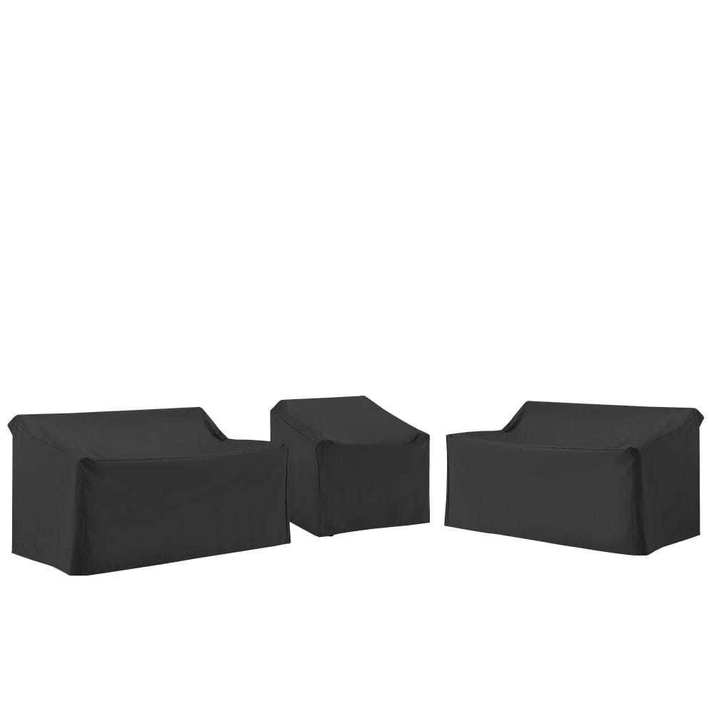Crosley Furniture - 3Pc Outdoor Sectional Furniture Cover Set - 2 Loveseats & 1 Chair - MO75035-BK view 1