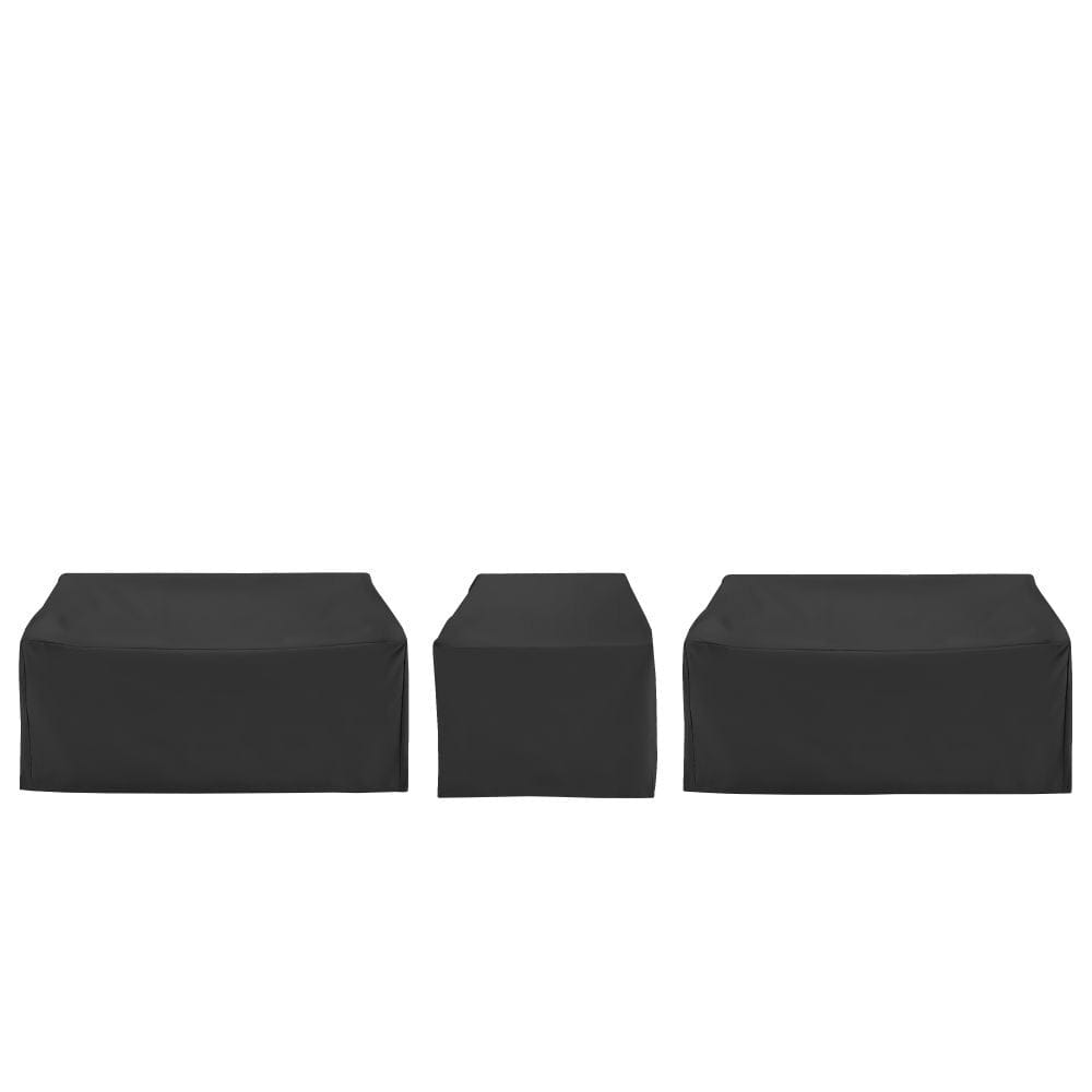 Crosley Furniture - 3Pc Outdoor Sectional Furniture Cover Set - 2 Loveseats & 1 Chair - MO75035-BK view 2