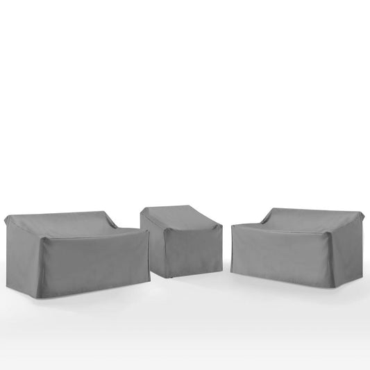 Crosley Furniture - 3Pc Outdoor Sectional Furniture Cover Set - 2 Loveseats & 1 Chair - MO75035-GY view 1