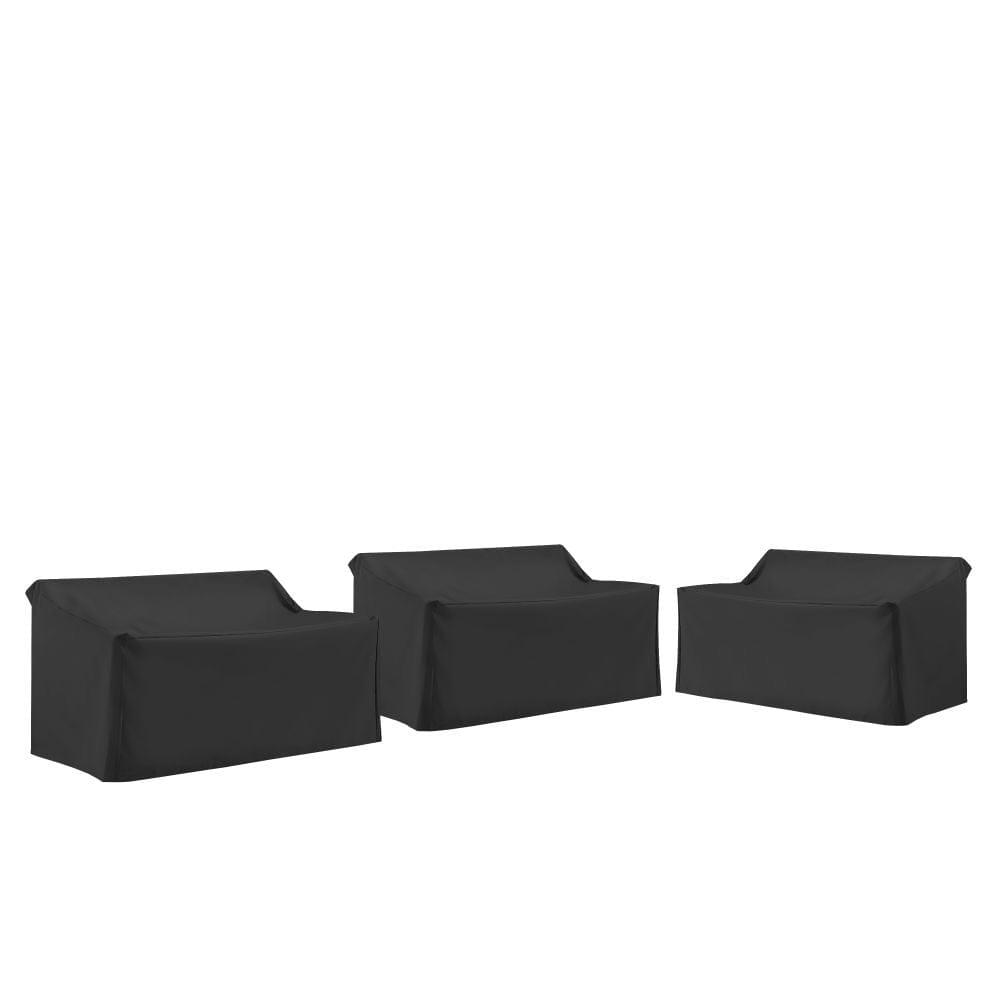 Crosley Furniture - 3Pc Outdoor Sectional Furniture Cover Set - 3 Loveseats - MO75045-BK view 1