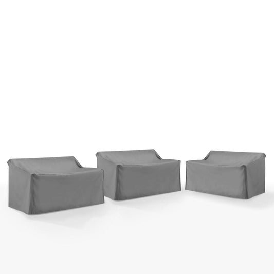Crosley Furniture - 3Pc Outdoor Sectional Furniture Cover Set - 3 Loveseats - MO75045-GY view 1