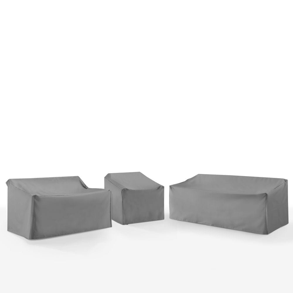 Crosley Furniture - 3Pc Outdoor Sectional Furniture Cover Set - Chair, Loveseat, & Sofa - MO75047-GY view 1