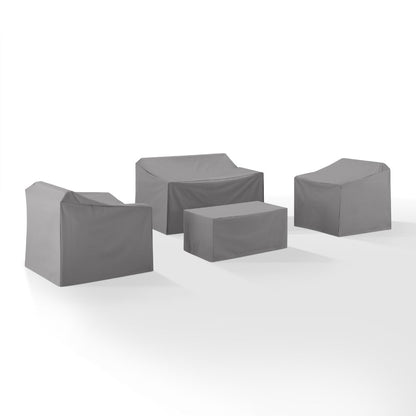 Crosley Furniture - 4 Piece Furniture Cover Set Gray - Loveseat, 2 Chairs, Coffee - MO75000-GY view 2