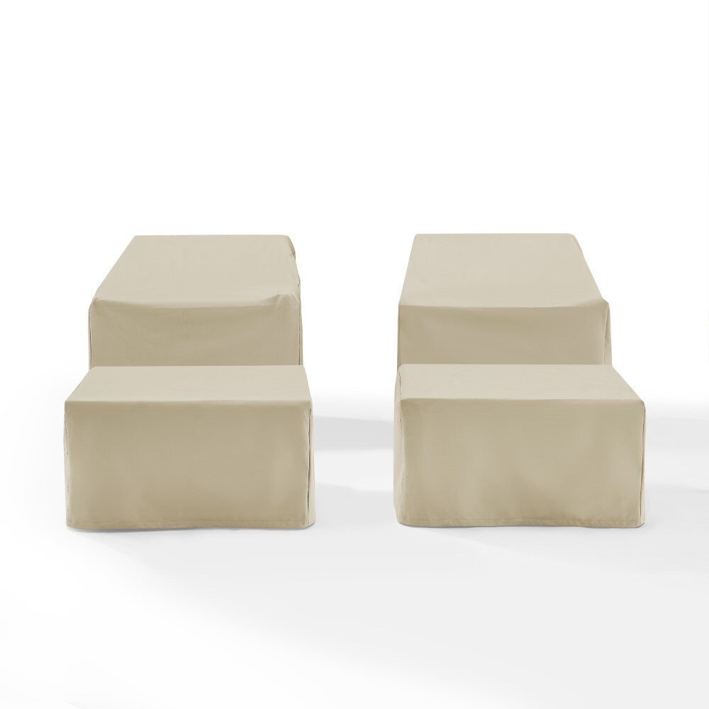 Crosley Furniture - 4 Piece Furniture Cover Set Tan - 2 Arm Chairs, 2 Ottomans - MO75009-TA view 1