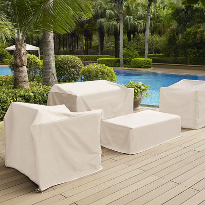 Crosley Furniture - 4 Piece Furniture Cover Set Tan - Loveseat, 2 Chairs, Coffee - MO75000-TA veiw 4