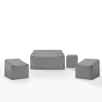 Crosley Furniture - 4Pc Outdoor Furniture Cover Set - 2 Chairs, 1 Loveseat, & 1 Side Table - MO75032-GY view 1