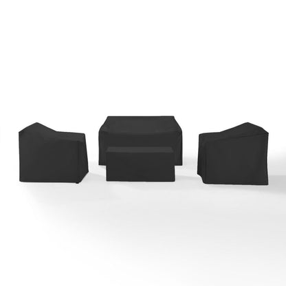 Crosley Furniture - 4Pc Outdoor Furniture Cover Set - Loveseat, 2 Chairs, & Coffee - MO75000-BK view 1