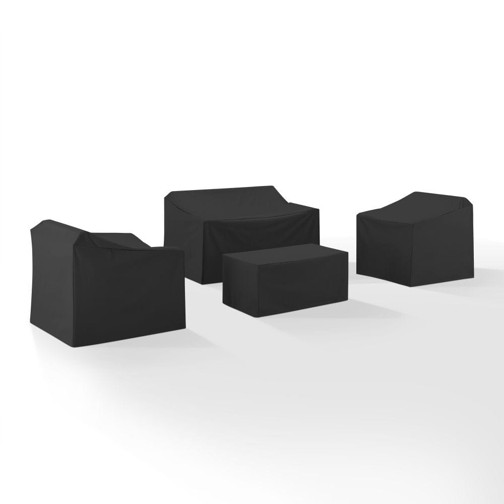 Crosley Furniture - 4Pc Outdoor Furniture Cover Set - Loveseat, 2 Chairs, & Coffee - MO75000-BK view 2