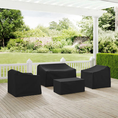 Crosley Furniture - 4Pc Outdoor Furniture Cover Set - Loveseat, 2 Chairs, & Coffee - MO75000-BK view 6