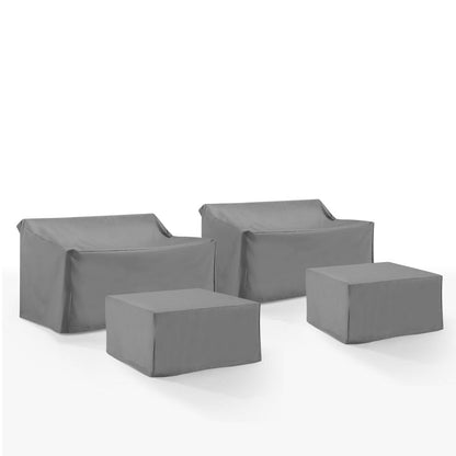 Crosley Furniture - 4Pc Outdoor Sectional Furniture Cover Set - 2 Loveseat & 2 Square Table/Ottoman - MO75053-GY view 1