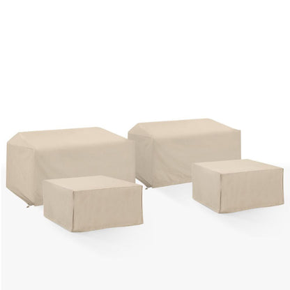 Crosley Furniture - 4Pc Outdoor Sectional Furniture Cover Set - 2 Loveseat & 2 Square Table/Ottoman - MO75053-TA view 1