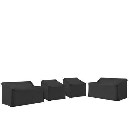 Crosley Furniture - 4Pc Outdoor Sectional Furniture Cover Set - 2 Loveseats & 2 Chairs - MO75036-BK view 1