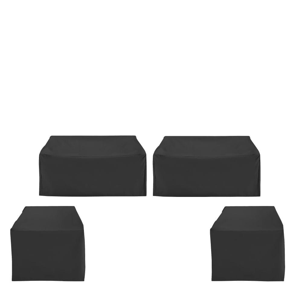 Crosley Furniture - 4Pc Outdoor Sectional Furniture Cover Set - 2 Loveseats & 2 Chairs - MO75036-BK view 2