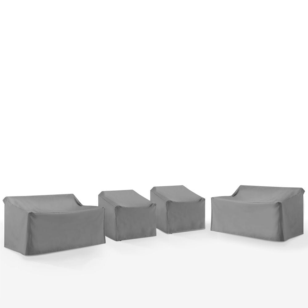 Crosley Furniture - 4Pc Outdoor Sectional Furniture Cover Set - 2 Loveseats & 2 Chairs - MO75036-GY view 1