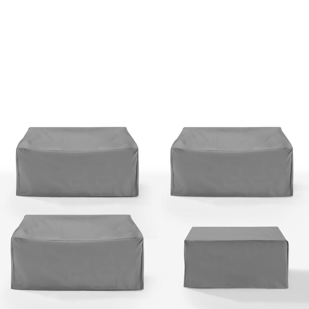 Crosley Furniture - 4Pc Outdoor Sectional Furniture Cover Set - 3 Loveseats & 1 Square Table/Ottoman - MO75046-GY view 2