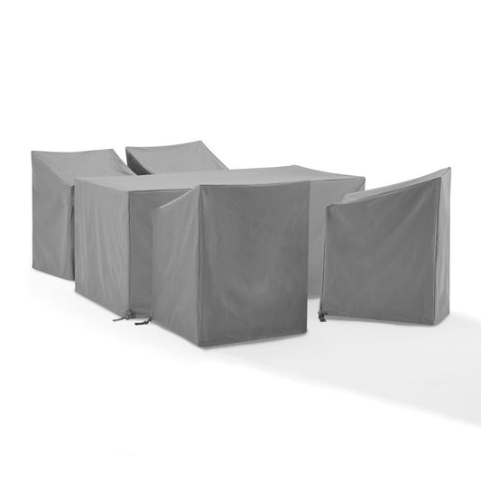 Crosley Furniture - 5Pc Outdoor Dining Furniture Cover Set - 4 Dining Arm Chairs & 1 Dining Table - MO75020-GY view 1
