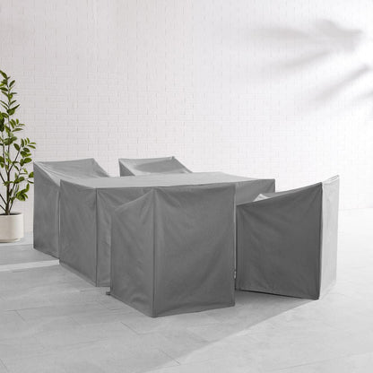 Crosley Furniture - 5Pc Outdoor Dining Furniture Cover Set - 4 Dining Arm Chairs & 1 Dining Table - MO75020-GY view 6
