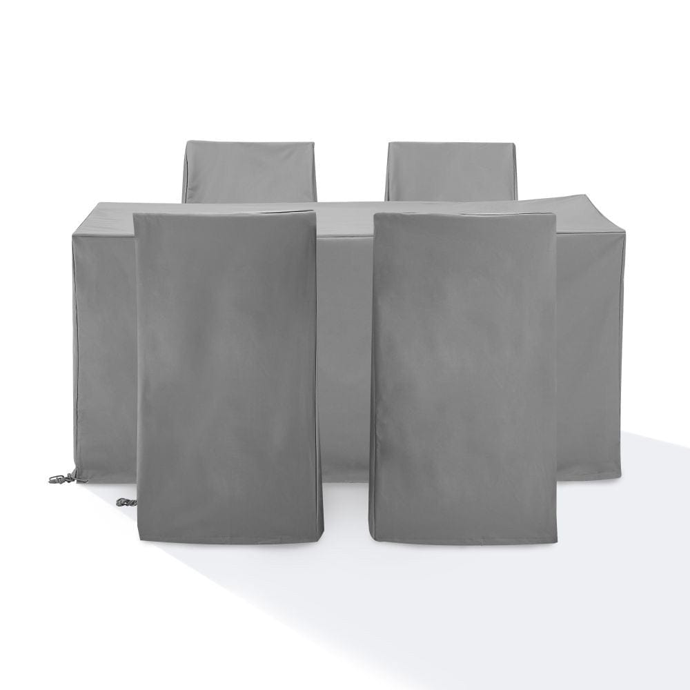 Crosley Furniture - 5Pc Outdoor Dining Furniture Cover Set - 4 Dining Side Chairs & 1 Dining Table - MO75021-GY view 2