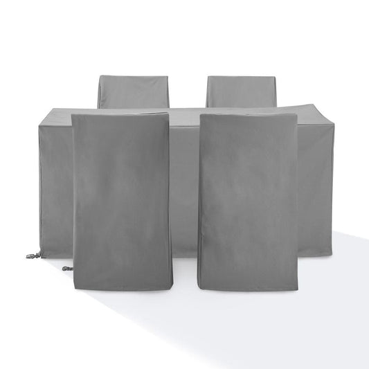Crosley Furniture - 5Pc Outdoor Dining Furniture Cover Set - 4 Dining Side Chairs & 1 Dining Table - MO75021-GY view 2