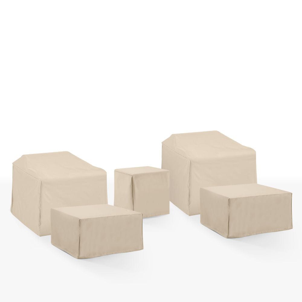 Crosley Furniture - 5Pc Outdoor Furniture Cover Set - 2 Chair, 2 Square Table/Ottoman, & 1 Side Table - MO75051-TA view 1