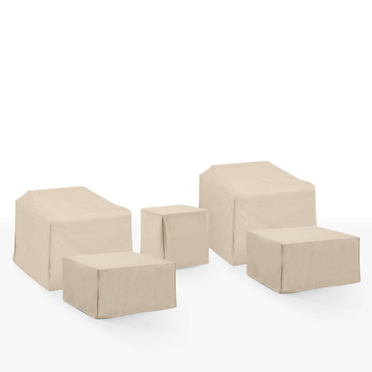 Crosley Furniture - 5Pc Outdoor Furniture Cover Set - 2 Chair, 2 Square Table/Ottoman, & 1 Side Table - MO75051-TA view 1