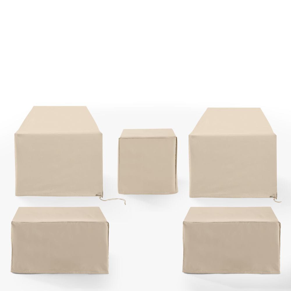 Crosley Furniture - 5Pc Outdoor Furniture Cover Set - 2 Chair, 2 Square Table/Ottoman, & 1 Side Table - MO75051-TA view 2