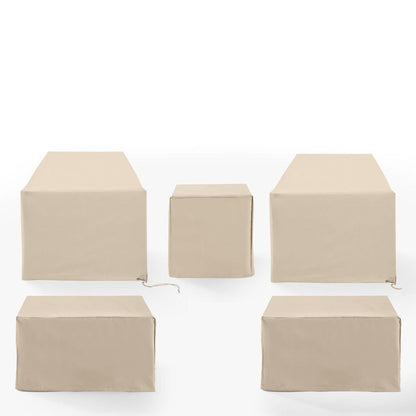 Crosley Furniture - 5Pc Outdoor Furniture Cover Set - 2 Chair, 2 Square Table/Ottoman, & 1 Side Table - MO75051-TA view 2