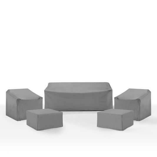 Crosley Furniture - 5Pc Outdoor Furniture Cover Set - 2 Chair, 2 Square Table/Ottoman, & 1 Sofa - MO75052-GY view 1