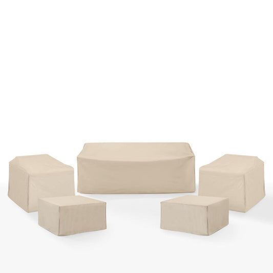 Crosley Furniture - 5Pc Outdoor Furniture Cover Set - 2 Chair, 2 Square Table/Ottoman, & 1 Sofa - MO75052-TA view 1