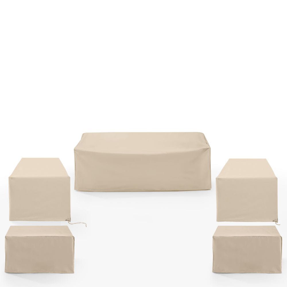 Crosley Furniture - 5Pc Outdoor Furniture Cover Set - 2 Chair, 2 Square Table/Ottoman, & 1 Sofa - MO75052-TA view 2