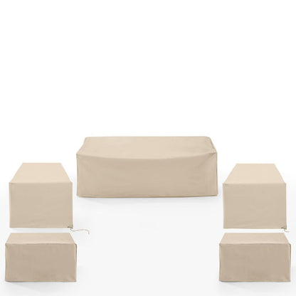 Crosley Furniture - 5Pc Outdoor Furniture Cover Set - 2 Chair, 2 Square Table/Ottoman, & 1 Sofa - MO75052-TA view 2