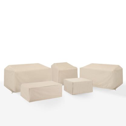 Crosley Furniture - 5Pc Outdoor Sectional Furniture Cover Set - 2 Loveseat, 1 Chair, 1 Coffee Table, & 1 Square Table/Ottoman - MO75054-TA view 1