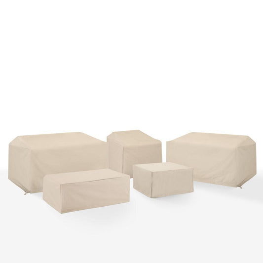 Crosley Furniture - 5Pc Outdoor Sectional Furniture Cover Set - 2 Loveseat, 1 Chair, 1 Coffee Table, & 1 Square Table/Ottoman - MO75054-TA view 1
