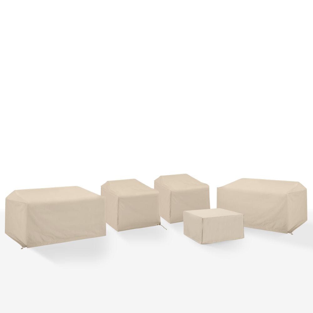 Crosley Furniture - 5Pc Outdoor Sectional Furniture Cover Set - 2 Loveseats, 2 Chairs, & 1 Square Table/Ottoman - MO75038-TA view 1