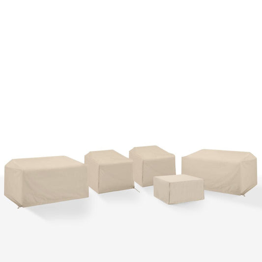 Crosley Furniture - 5Pc Outdoor Sectional Furniture Cover Set - 2 Loveseats, 2 Chairs, & 1 Square Table/Ottoman - MO75038-TA view 1