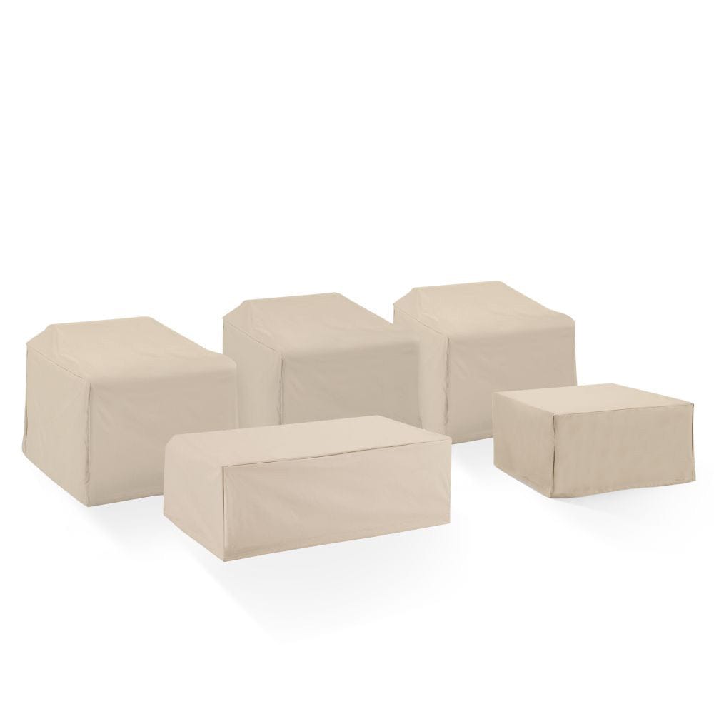 Crosley Furniture - 5Pc Outdoor Sectional Furniture Cover Set - 3 Chairs, 1 Coffee Table, & 1 Square Table/Ottoman - MO75027-TA view 1