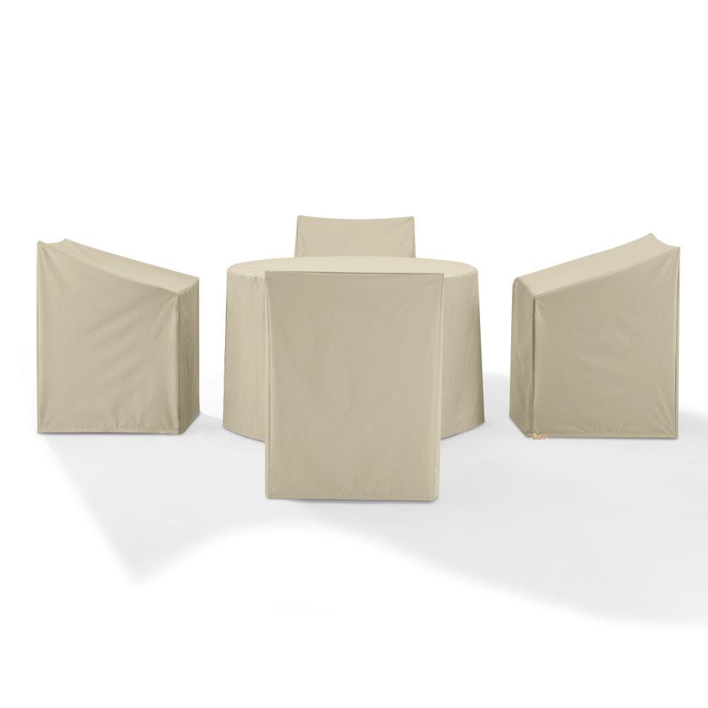Crosley Furniture - 5Pc Round Outdoor Dining Furniture Cover Set - 4 Dining Arm Chairs & 1 Round Dining Table - MO75019-TA view 2