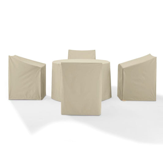 Crosley Furniture - 5Pc Round Outdoor Dining Furniture Cover Set - 4 Dining Arm Chairs & 1 Round Dining Table - MO75019-TA view 2