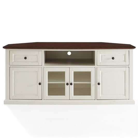 Crosley Furniture - 60in Corner TV Stand in White - CF1000260-WH view 1