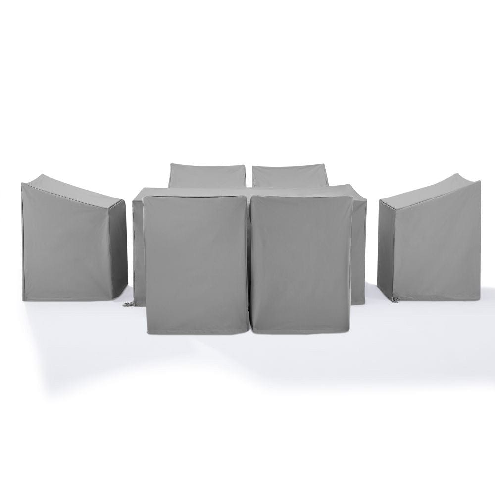 Crosley Furniture - 7Pc Outdoor Dining Furniture Cover Set - 6 Dining Arm Chairs & 1 Dining Table - MO75022-GY view 2