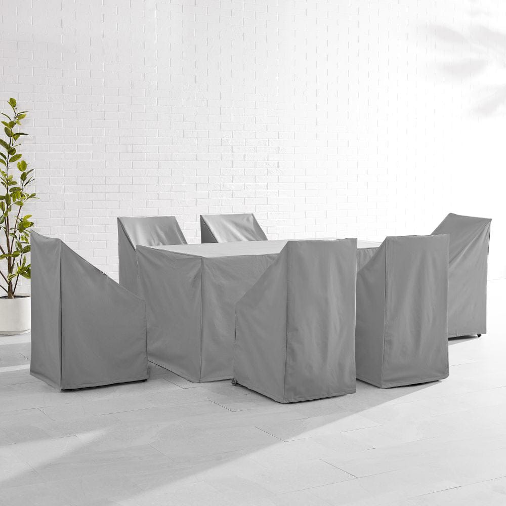 Crosley Furniture - 7Pc Outdoor Dining Furniture Cover Set - 6 Dining Side Chairs & 1 Dining Table - MO75023-GY view 6